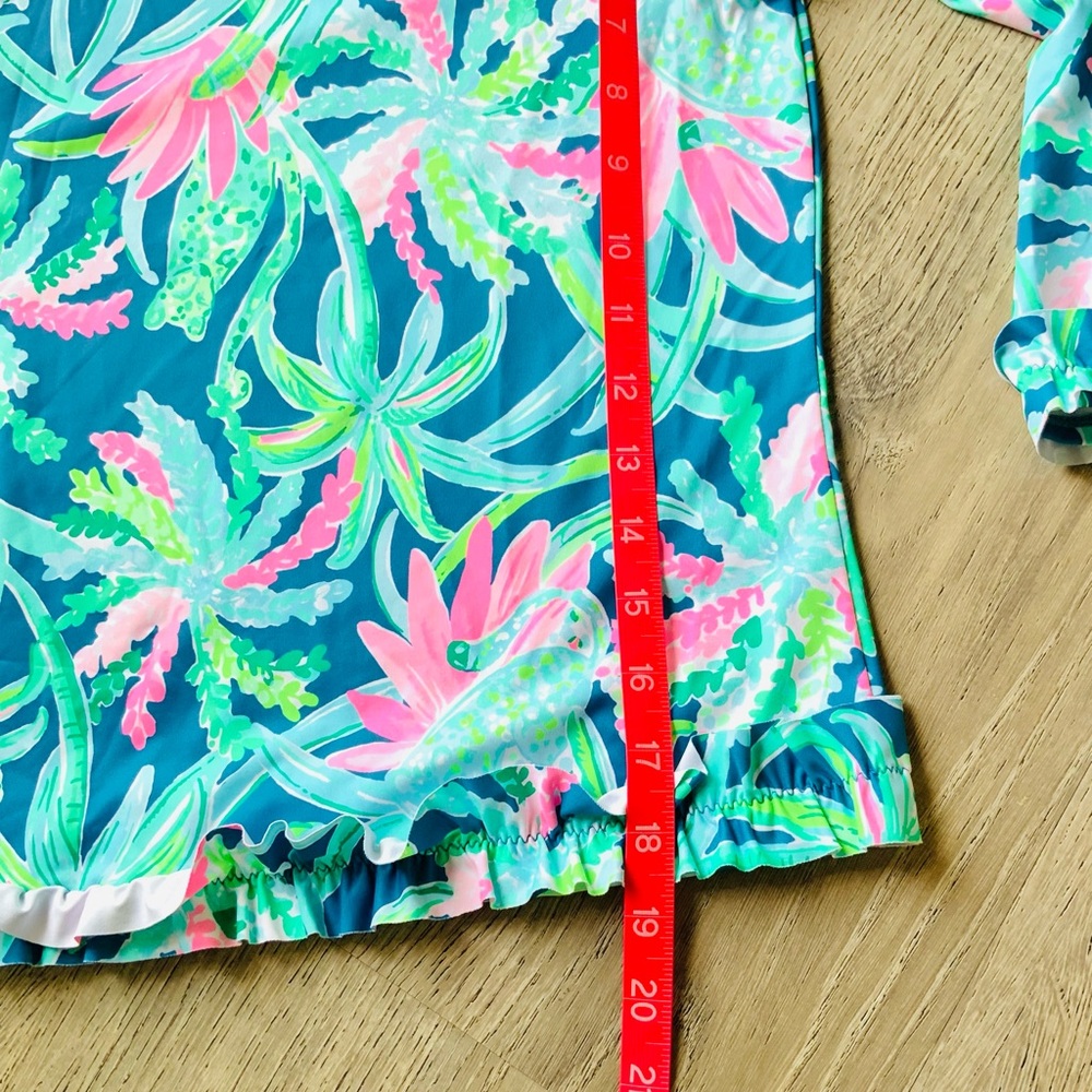 Lilly Pulitzer LS Tropical Swim Top Girls 14 - Picture 7 of 7